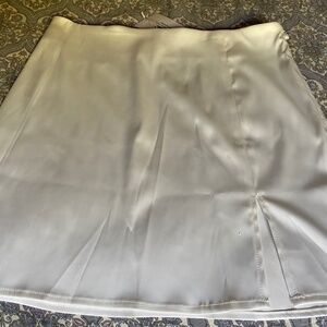 White satin mini skirt